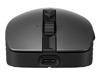 HP 715 - Mus - multienhed, genopladelig - 7 knapper - trådløs, kablet - Bluetooth 3.0, 2.4 GHz - trådløs modtager (USB) - sort 6E6F0AA#ABB