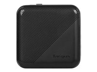 Targus - Strømforsyningsadapter - GaN - 100 Watt - PD - 4 output-stikforbindelser (2 x USB-C, 2 x 9 pin USB Type A) - sort APA109GL