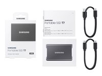 Samsung T7 MU-PC2T0T - SSD - krypteret - 2 TB - ekstern (bærbar) - USB 3.2 Gen 2 (USB-C stikforbindelse) - 256-bit AES - titan grå MU-PC2T0T/WW