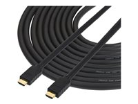 StarTech.com 15m(50ft) HDMI 2.0 Cable, 4K 60Hz Active HDMI Cable, CL2 Rated for In Wall Installation, Long Durable High Speed Ultra-HD HDMI Cable, HDR 10, 18Gbps, Male to Male Cord, Black - Al-Mylar EMI Shielding (HD2MM15MA) - HDMI-kabel - HDMI han til HDMI han - 15 m - 4K support - for P/N: ST122HD202, ST124HD202 HD2MM15MA