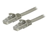 StarTech.com 15m CAT6 Ethernet Cable, 10 Gigabit Snagless RJ45 650MHz 100W PoE Patch Cord, CAT 6 10GbE UTP Network Cable w/Strain Relief, Grey, Fluke Tested/Wiring is UL Certified/TIA - Category 6 - 24AWG (N6PATC15MGR) - Patchkabel - RJ-45 (han) til RJ-45 (han) - 15 m - UTP - CAT 6 - formet, knastfri - grå N6PATC15MGR