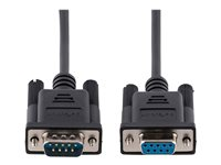 StarTech.com 3m RS232 Serial Null Modem Cable, Crossover Serial Cable w/Al-Mylar Shielding, DB9 Serial COM Port Cable Female to Male, Compatible w/DTE Devices - Tool-Less Design w/Thumbscrews, Black, F/M (9FMNM-3M-RS232-CABLE) - Nulmodem-kabel - DB-9 (hun) til DB-9 (han) - 3 m - formet, tommelskruer, overgang - sort 9FMNM-3M-RS232-CABLE