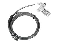 Targus DEFCON Ultimate - Sikkerhedskabelslås - universelt serialiseret - sølv - 2 m (pakke med 25) ASP96GLX-25S
