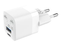 Vision - Strømforsyningsadapter - 30 Watt - 3 A - QC 3.0 - 2 output-stikforbindelser (24 pin USB-C, USB) - hvid - Europa TC-PUSBEU/30