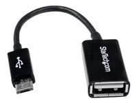 StarTech.com 5in Micro USB to USB OTG Host Adapter - Micro USB Male to USB A Female On-The-GO Host Cable Adapter (UUSBOTG) - USB-adapter - USB (hun) til Micro-USB Type B (han) - USB 2.0 OTG - 12.7 cm - sort - for P/N: ST4300U3C1, ST4300U3C1B UUSBOTG