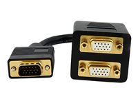 StarTech.com 1 ft. VGA to VGA Splitter Cable - M/F Dual Monitor Video Cable Splitter (VGASPL1VV) - VGA-splitter - HD-15 (VGA) (han) til HD-15 (VGA) (hun) - 30 cm - sort - for P/N: DP2VGAMM6, DP2VGAMM6B, HD2VGAMM6, MXT101MM VGASPL1VV