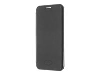 Insmat Exclusive Folio Case - Flipomslag til mobiltelefon - papir, polyurethan, karton, aluminumfolie, termoplastisk polyuretan (TPU) - sort - for Samsung Galaxy A40 650-2767