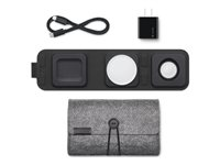 mophie 3-in-1 - Trådløs opladningspude - med MagSafe + AC-strømadapter - 15 Watt - grå - Europa 401311507