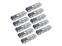 StarTech.com Cisco GLC-LH-SMD Compatible SFP Module, 1000BASE-LX/LH, 1GbE Single Mode (SMF) Fiber SMF Optic Transceiver, 1GE Gigabit Ethernet, LC Connector, 10km 1310nm, Firepower, ASR920 (GLCLHSMD10ST) - SFP (mini-GBIC) transceiver modul (svarende til: Cisco GLC-LH-SMD) - 1GbE - 1000Base-LX, 1000Base-LH - LC - op til 10 km - 1310 nm (pakke med 10) GLCLHSMD10ST