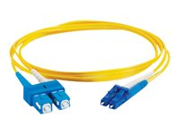 C2G LC-SC 9/125 OS1 Duplex Singlemode PVC Fiber Optic Cable (LSZH) - Patchkabel - SC enkelttilstand (han) til LC enkelttilstand (han) - 15 m - 15 m. - fiberoptik - duplex - 9 / 125 micron - OS1 - halogenfri - gul 85592
