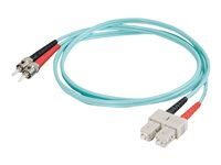 C2G SC-ST 10Gb 50/125 OM3 Duplex Multimode PVC Fiber Optic Cable (LSZH) - Netværkskabel - ST multimodus (han) til SC multimodus (han) - 3 m - 3 m. - fiberoptik - duplex - 50 / 125 my - OM3 - halogenfri - akvamarin 85524