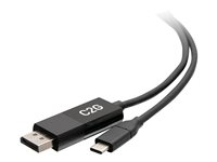 C2G 6ft (1.8m) USB-C to DisplayPort Adapter Cable - 4K 60Hz - Adapterkabel - 24 pin USB-C (han) til DisplayPort (han) - USB 3.1 / Thunderbolt 3 / DisplayPort - 1.8 m - 4K support - sort C2G54475