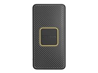 OtterBox - Trådløs power bank - 10000 mAh - 3 A - QC 2.0, QC 3.0, Apple Fast Charge, Huawei Fast Charge, PD 2.0, PD 3.0, AFC, SFCP, PE 1.1+, PE 2.0+, USB BC 1.2 - 2 output-stikforbindelser (24 pin USB-C, USB) - på kabel: USB-C - sort 78-80639