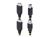 StarTech.com 6ft (1.8m) HDMI and USB 5Gbps KVM Cable - Kabel til tastatur / video / mus (KVM) - HDMI, USB Type A (han) til HDMI, USB Type B (han) - 1.8 m - 4K60 Hz support, HDR10 support - sort HU1226-KVM-CABLE