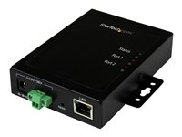 StarTech.com 2 Port Serial-to-IP Ethernet Device Server - RS232 - Metal and Mountable - Serial Device Server - RS232 Serial-Over-IP (NETRS2322P) - Enhedsserver - 2 porte - 100Mb LAN, RS-232 - AC 120/230 V / DC 9 - 36 V - i væggen NETRS2322P