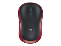 Logitech M185 - Mus - optisk - trådløs - 2.4 GHz - trådløs modtager (USB) - rød 910-002237