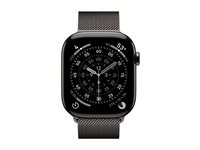 Apple Watch Series 11 (GPS + Cellular) - 46 mm - skifer titanium - smart ur med milanesisk løkke - rustfrit stålnet - skifer - båndstørrelse: M/L - 64 GB - LTE, Wi-Fi 4, UWB, Bluetooth - 5G - 43.1 g MFD44QN/A