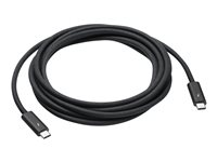 Apple Thunderbolt 4 Pro - Thunderbolt kabel - 24 pin USB-C (han) til 24 pin USB-C (han) - USB 3.2 / USB4 / Thunderbolt 3 / Thunderbolt 4 / DisplayPort - 3 m - aktiv, seriekædesupport - sort MW5H3ZM/A