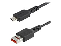 StarTech.com 3ft (1m) Secure Charging Cable, USB-A to Micro USB Data Blocker Charge-Only Cable, Power-Only Charger Cable for Phone/Tablet, Data Blocking USB Protector Adapter Cable, TPE - 5V at 2.4A (12W max) (USBSCHAU1M) - USB-kabel - USB (kun strøm) (han) til Micro-USB Type B (kun strøm) (han) - 5 V - 2.4 A - 100 cm - formet, passivt - sort USBSCHAU1M