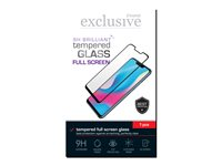 Insmat Exclusive - Skærmbeskytter for mobiltelefon - fuld skærm - 2.5D - glas - rammefarve sort - for Motorola Moto G14 861-1488