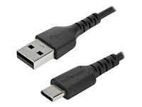 StarTech.com 2m USB A to USB C Charging Cable, Durable Fast Charge & Sync USB 2.0 to USB Type C Data Cord, Rugged TPE Jacket Aramid Fiber M/M 3A Black, Samsung S10, S20, iPad Pro, Pixel - Heavy Duty and Rugged - USB-kabel - USB (han) lige til 24 pin USB-C (han) lige - Thunderbolt 3 / USB 2.0 - 2 m - sort - for P/N: CDP2HDUACP2, SECTBLTDT, STNDTBLTMOB RUSB2AC2MB