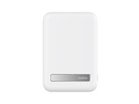Belkin BoostCharge Pro - Trådløs power bank - magnetisk med Qi2 - 10000 mAh - 15 Watt - Fast Charge, PD - 2 output-stikforbindelser (magnetisk, USB-C) - på kabel: USB-C - hvid - for Apple iPhone 12, 13, 15; Google Pixel 6, 7; Samsung Galaxy S22+, S23, S23+ BPD008BTWH