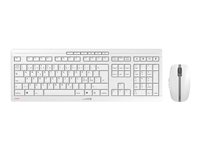 CHERRY STREAM DESKTOP RECHARGE - Sæt med mus og tastatur - trådløs - 2.4 GHz - Pan Nordic - tastkontakt: CHERRY SX - bleg grå JD-8560PN-0