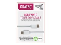 GRATEQ - USB-kabel - 24 pin USB-C (han) til 24 pin USB-C (han) - 5 A - 2.25 m - hvid 85058QC
