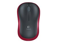 Logitech M185 - Mus - optisk - trådløs - 2.4 GHz - trådløs modtager (USB) - rød 910-002240