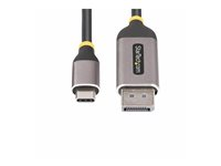 StarTech.com 10ft (3m) USB-C to DisplayPort Adapter Cable, 8K 60Hz - Adapterkabel - 24 pin USB-C (han) til DisplayPort (han) haspet - USB4 / Thunderbolt 3 / Thunderbolt 4 / DisplayPort 1.4 - 3 m - 8K60 Hz support, 4K144 Hz support - sort, grå 142-USBC-DP-8K-10F
