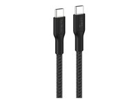 Belkin BoostCharge Pro - USB-kabel - 24 pin USB-C (han) til 24 pin USB-C (han) - 3 m - flettet kabel, USB Power Delivery (240 W) - sort CAB025HQ3MBK