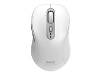 PORT Connect - Mus - ekspert, genopladelig - optisk - 6 knapper - trådløs - 2.4 GHz, Bluetooth - USB / USB-C trådløse modtagere - hvid 900707CW