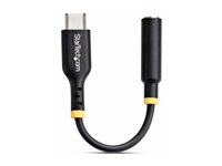 StarTech.com USB-C Audio Adapter to 3.5mm TRRS Jack, Headphone Aux Dongle - USB-C til hovedtelefon jackstikadapter - 24 pin USB-C han til 4-pæl ministik hun - 12.7 cm - sort USBCAUDIO2