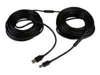 StarTech.com 20m / 65 ft Active USB 2.0 A to B Cable - Long 20 m USB Cable - 20m USB Printer Cable - 1x USB A (M), 1x USB B (M) - Black (USB2HAB65AC) - USB-kabel - USB Type B (han) til USB (han) - USB 2.0 - 20 m - sort - for P/N: ICUSB232D USB2HAB65AC