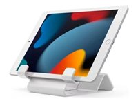 Compulocks Universal Tablet Holder with Keyed Cable Lock - Stativ - for tablet - låsbar - højglansaluminium - hvid - overflademonterbar CL12UTHWB