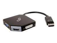 C2G DisplayPort to HDMI, VGA, DVI Adapter Converter - M/F - Video transformer - DVI, HDMI, VGA - DVI, HDMI, VGA - sort 54340