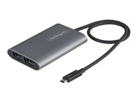 StarTech.com Thunderbolt 3 to Dual DisplayPort Adapter DP 1.4, Dual 4K 60Hz or Single 8K/5K Thunderbolt 3 to DP Adapter, TB3 to 2x DisplayPort Monitor Video Display Adapter, Mac/Windows - TB3 to DP 1.4 Adapter - USB / DisplayPort adapter - 24 pin USB-C (han) til DisplayPort (hun) - Thunderbolt 3 / DisplayPort 1.4 - 46 cm - 8K support - sølv TB32DP14
