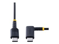 StarTech.com 1ft (30cm) USB C Charging Cable Right Angle, 60W PD 3A, Heavy Duty Fast Charge USB-C Cable, USB 2.0 Type-C, Durable and Rugged Aramid Fiber, S20/iPad/Pixel - High Quality USB Charging Cord (R2CCR-30C-USB-CABLE) - USB-kabel - 24 pin USB-C (han) lige til 24 pin USB-C (han) højrevinklet - USB 2.0 - 3 A - 30 cm - sort R2CCR-30C-USB-CABLE