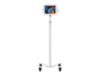 Compulocks iPad Mini 8.3" Space Enclosure Medical Rolling Cart Extended - Vogn med hjul - for tablet - låsbar - medicinsk - hvid - skærmstørrelse: 8.3" - monteringsgrænseflade: VESA - for Apple iPad mini (6. generation) MCRSTDEXW830IPMSW