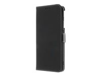 Insmat - Flipomslag til mobiltelefon - ægte læder, termoplastisk polyuretan (TPU), karton+papir+aluminiumsfolie, bomuldssyninger - sort - for OnePlus 10 Pro 650-3062