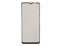 Insmat Exclusive Brilliant Full Screen - Skærmbeskytter for mobiltelefon - 2.5D - glas - sort ramme - for Samsung Galaxy A12 861-1235