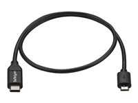 StarTech.com USB C to Micro USB Cable - 0.5m - M/M - Thunderbolt 3 Compatible - Micro USB Cord -USB Type C to Micro USB Cable (USB2CUB50CM) - USB-kabel - 24 pin USB-C (han) til Micro-USB Type B (han) - USB 2.0 - 50 cm - sort USB2CUB50CM
