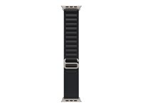 Apple - Løkke for smart watch - 49 mm, naturlig titanfinish - Small størrelse - sort - for Watch Hermès Series 9, SE 3, Series 10, Series 11, Series 8, Series 9, Ultra 2, Ultra 3 MFTE4ZM/A