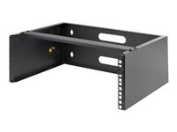 StarTech.com 4U Wall Mount Rack, 19" Wall Mount Network Rack, 13.78 inch Deep (Low Profile), Wall Mounting Patch Panel Bracket for Network Switches, IT Equipment, 44lb (20kg) Capacity - Network Equipment Rack (WALLMOUNT4) - Monteringsbeslag for netværksudstyr - vægmonterbar - 4U - 19" WALLMOUNT4