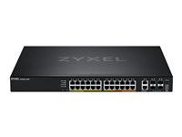 Zyxel XGS2220 Series XGS2220-30HP - Switch - 24-port GbE L3 adgang, NebulaFLEX Cloud, med 6 10G uplink - Administreret - 16 x 10/100/1000 (PoE+) + 8 x 10/100/1000 (PoE++) + 2 x 1/2.5/5/10 (PoE++) + 4 x 10 Gigabit SFP+ - desktop, monterbar på stativ - PoE++ (400 W) XGS2220-30HP-EU0101F
