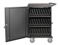 Eaton Tripp Lite Series 36-Device AC Charging Station Cart for Chromebooks and Laptops, European Version w Schuko Plug, 230V - 3 m Cord - Vogn med hjul (kun opladning) - for 36 notebooks - låsbar - robust stål - sort - skærmstørrelse: op til 15" - output: AC 230 V CSCXS36AC