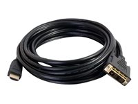 C2G 0.5m (1.6ft) HDMI to DVI Cable - HDMI to DVI-D Adapter Cable - 1080p - Adapterkabel - DVI-D han til HDMI han - 50 cm - afskærmet - sort 42513