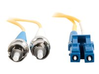 C2G LC-ST 9/125 OS1 Duplex Singlemode PVC Fiber Optic Cable (LSZH) - Patchkabel - ST enkelttilstand (han) til LC enkelttilstand (han) - 1 m - 1 m. - fiberoptik - duplex - 9 / 125 micron - OS1 - halogenfri - gul 85595