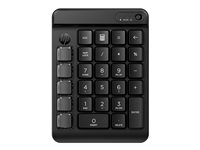 HP 435 - Tastatur - 9 programmerbare taster, laveprofil-tasterejse, udskiftelige tastehætter med mærkater - trådløs - Bluetooth 5.3 - engelsk - jack sort 7N7C3AA#ABB
