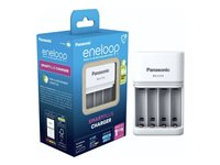Panasonic Eneloop - 1,5 - 3 timer batterioplader - (for 4xAA, 4xAAA) - hvid 510-1045